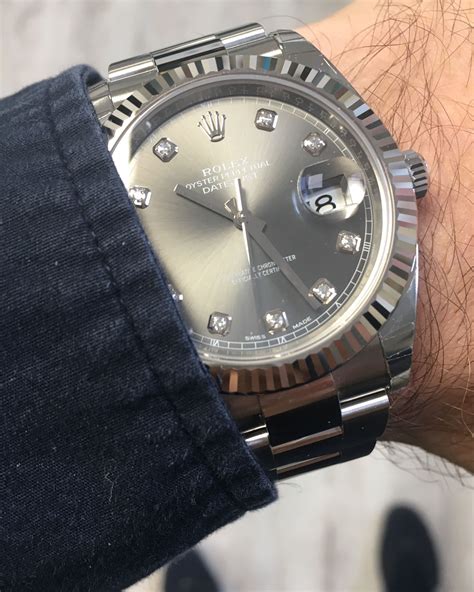 rolex datejust rhodium roman dial|Rolex Datejust 41 rhodium price.